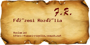Füzesi Rozália névjegykártya