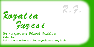 rozalia fuzesi business card